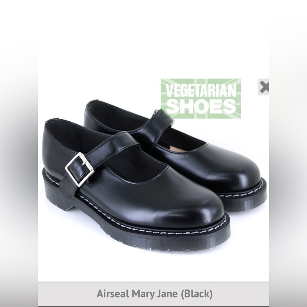 VEGETARIAN SHOES VEGAN AIRSEAL MARY JANE (BLACK), just like Dr. Martens